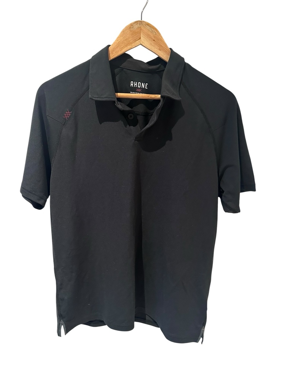 Rhone Delta Pique Polo Black Size Medium